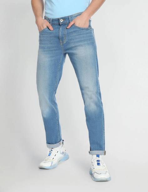 Men Regular Mid Rise Gold Jeans