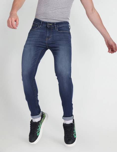 FLYING MACHINE Men Skinny Mid Rise Blue Jeans
