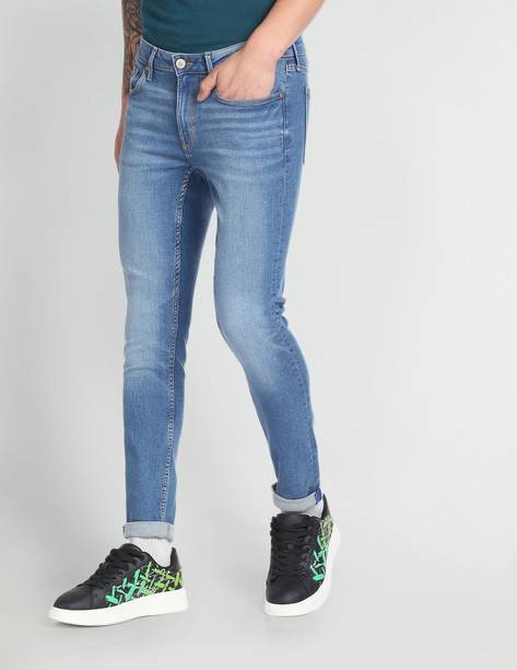 FLYING MACHINE Men Skinny Mid Rise Blue Jeans