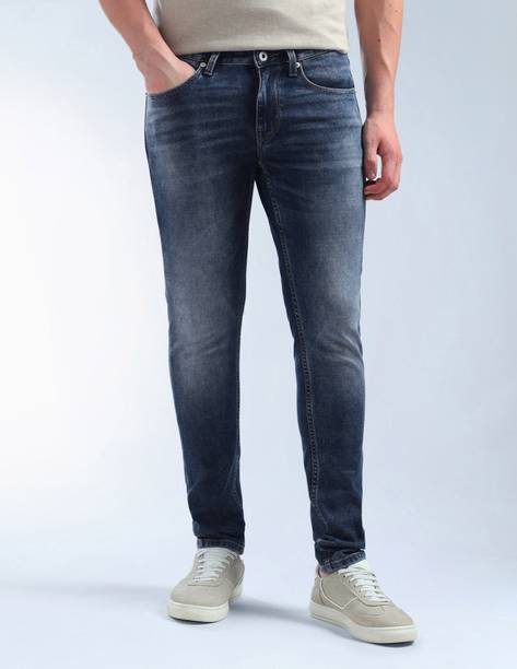 FLYING MACHINE Men Skinny Mid Rise Blue Jeans
