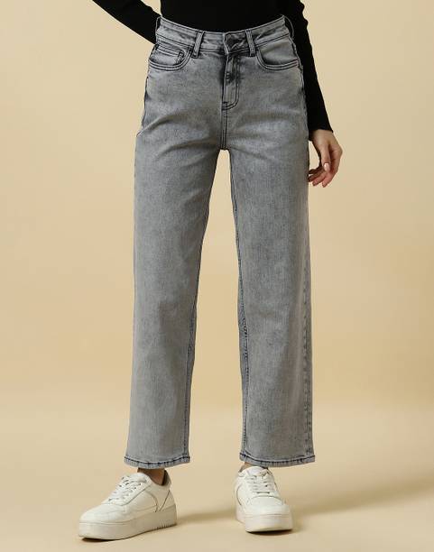 Women Regular High Rise Grey Jeans