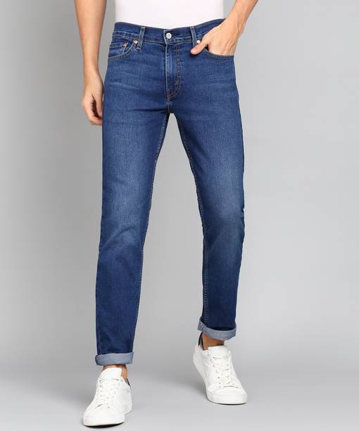 Men Slim Mid Rise Blue Jeans
