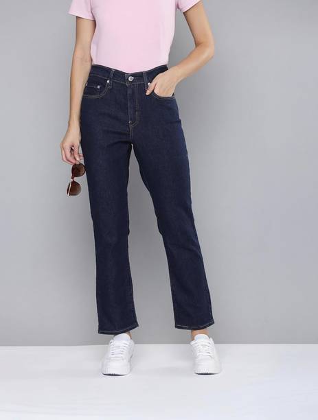 724 Women Straight Fit High Rise Blue Jeans