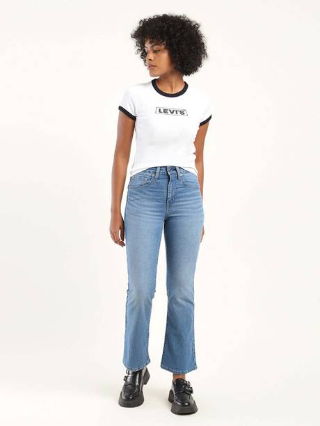 725 Women Boot-Leg High Rise Blue Jeans