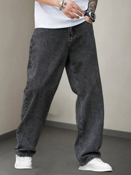 Men Regular Mid Rise Dark Grey Jeans