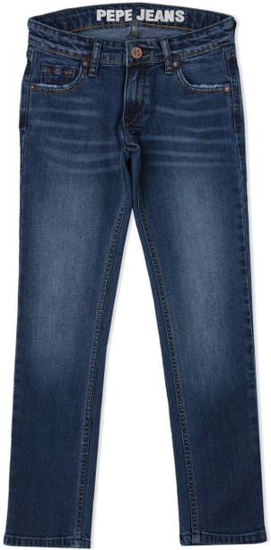 Boys Slim Mid Rise Blue Jeans
