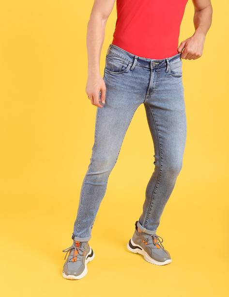 FLYING MACHINE Men Skinny Mid Rise Blue Jeans