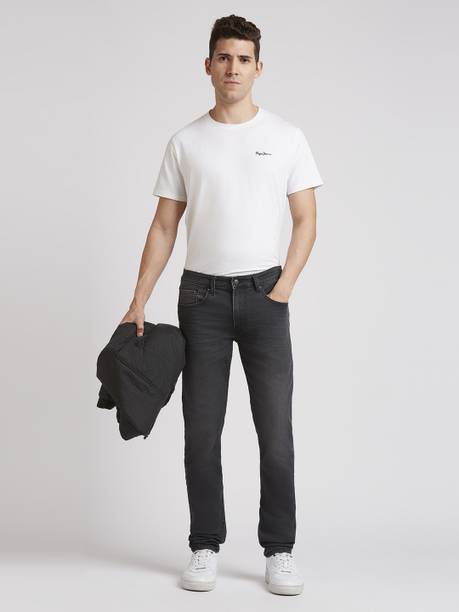 Pepe Jeans Men Slim Mid Rise Grey Jeans