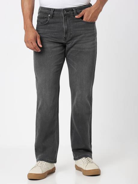 Men Relaxed Fit Mid Rise Grey Jeans