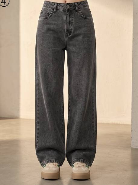 Women Regular Mid Rise Dark Grey Jeans