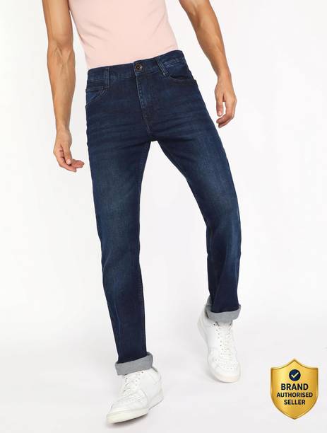 Men Slim Mid Rise Blue Jeans