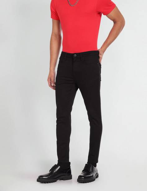 FLYING MACHINE Men Skinny Mid Rise Black Jeans