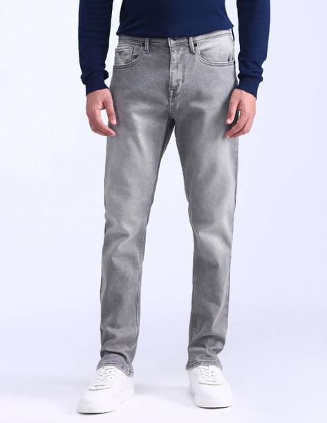 FLYING MACHINE Men Slim Mid Rise Grey Jeans