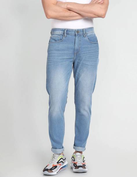 FLYING MACHINE Men Tapered Fit Mid Rise Blue Jeans