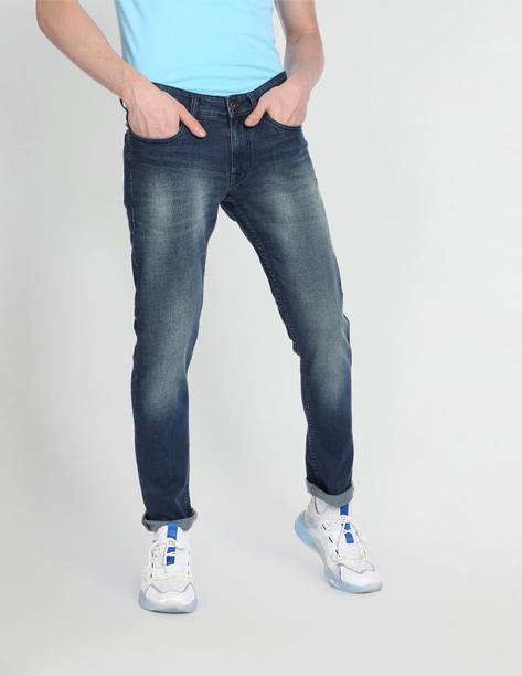 FLYING MACHINE Men Skinny Mid Rise Blue Jeans
