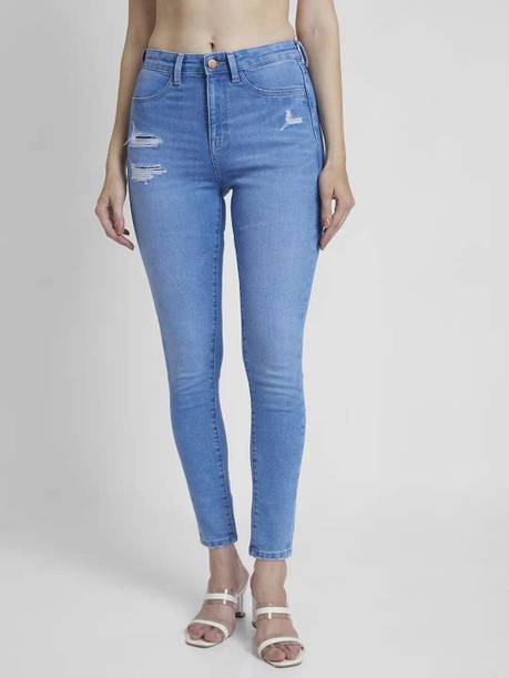 Women Super Skinny High Rise Blue Jeans