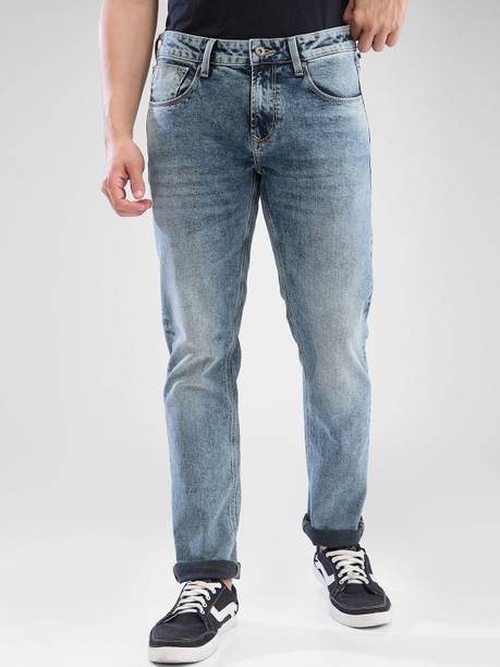 Men Slim Low Rise Grey Jeans