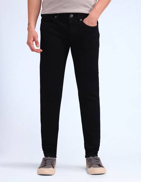 FLYING MACHINE Men Skinny Mid Rise Black Jeans