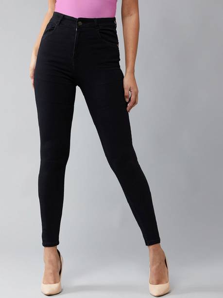 Women Slim High Rise Black Jeans