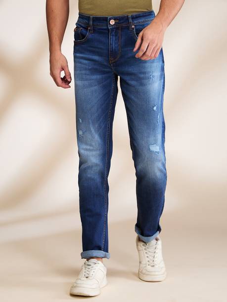 Dark Tone Straight Fit Jeans for Men by Being Human Clothing