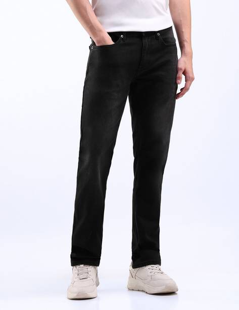 FLYING MACHINE Straight Fit Men Black Jeans