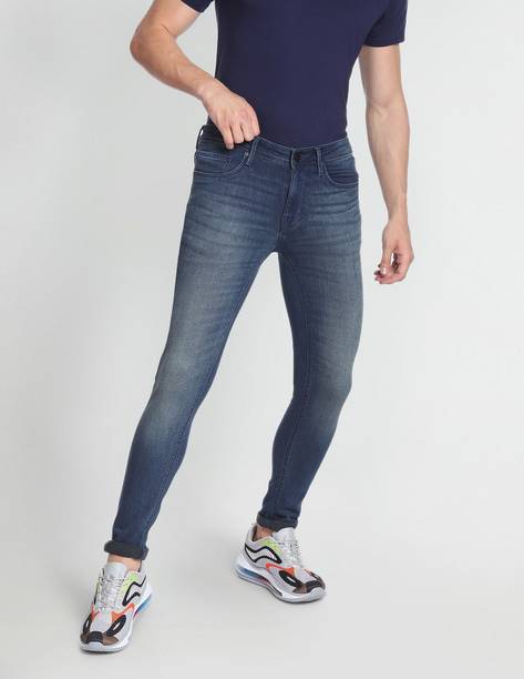 FLYING MACHINE Men Skinny Mid Rise Blue Jeans