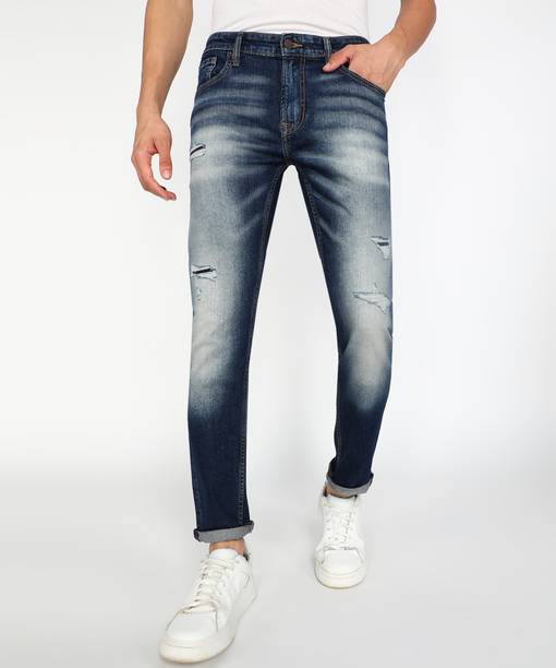 Pepe Jeans Men Slim Low Rise Blue Jeans