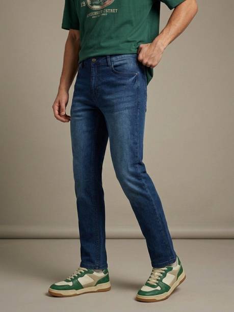 Glitchez Men Slim Mid Rise Blue Jeans