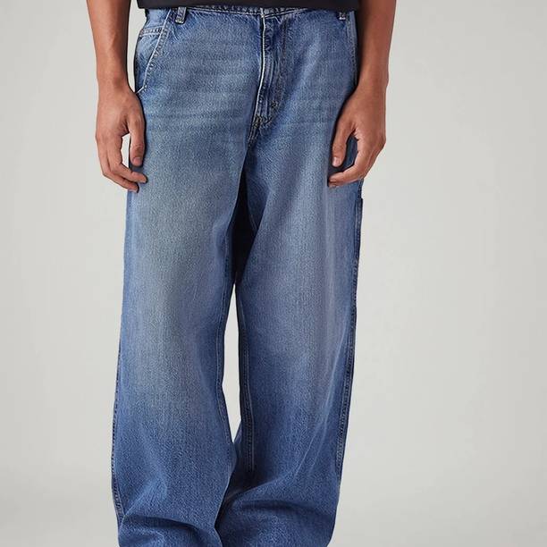 Men Boyfriend Mid Rise Black Jeans