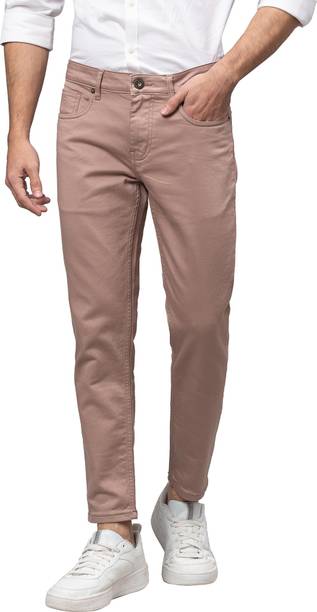 Men Regular Mid Rise Beige Jeans