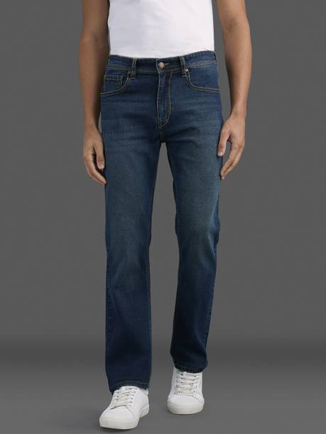 Men Straight Fit Mid Rise Green Jeans
