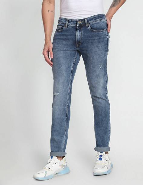 FLYING MACHINE Men Skinny Mid Rise Blue Jeans