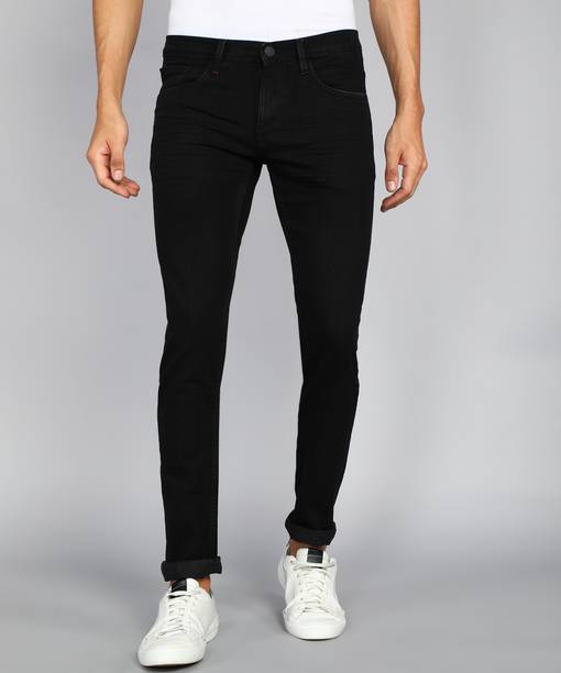 Men Regular Mid Rise Black Jeans