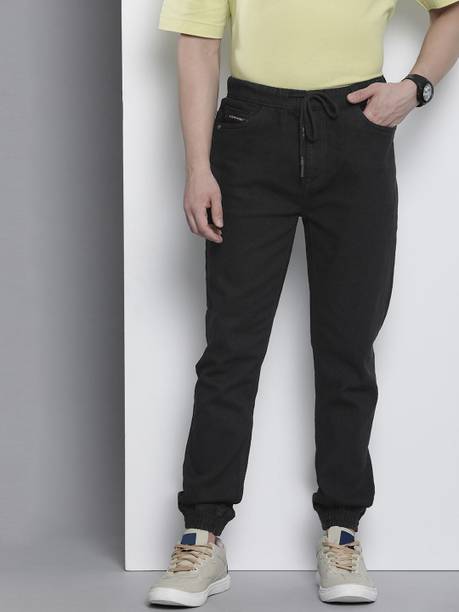 The Indian Garage Co. Men Jogger Fit Mid Rise Black Jeans