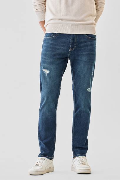 Snitch Men Slim Mid Rise Blue Jeans