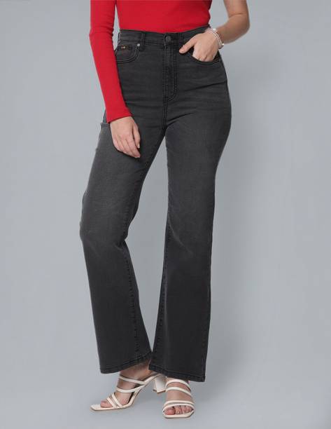 FLYING MACHINE Boot-Leg Women Dark Grey Jeans