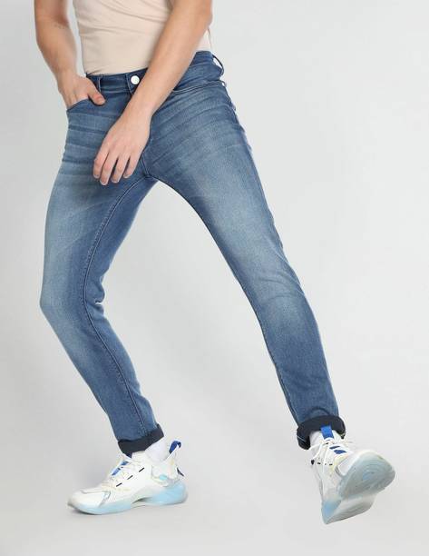 FLYING MACHINE Men Skinny Low Rise Blue Jeans