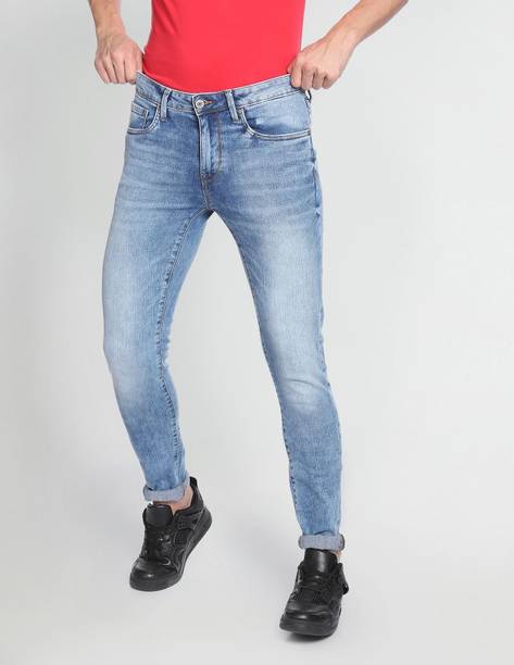 FLYING MACHINE Men Skinny Mid Rise Blue Jeans
