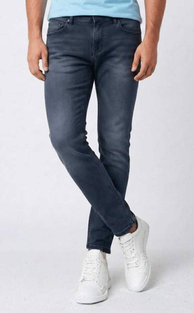 Men Slim Low Rise Dark Grey Jeans