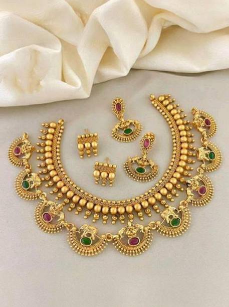 Copper Gold-plated Multicolor Jewel Set