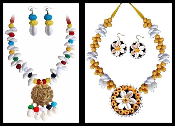 Sanj Fabric, Terracotta, Paper Multicolor, Multicolor Jewellery Set
