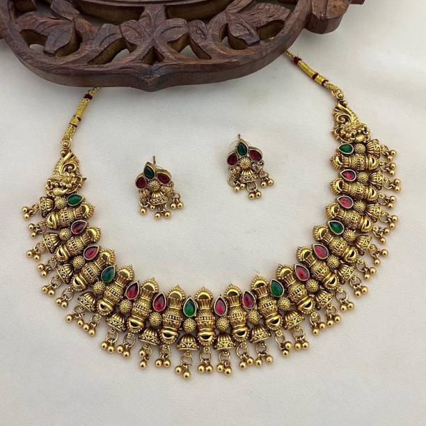 Brass Multicolor Jewel Set