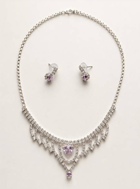 Metal Silver Purple Jewel Set