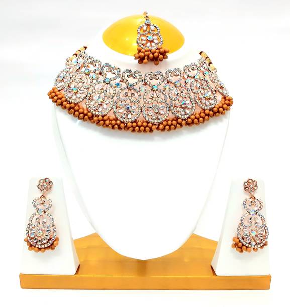 Tanishka Copper Brown Jewellery Set