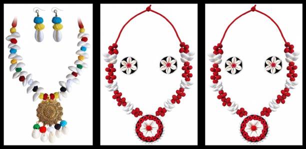Sanj Fabric, Terracotta, Paper Multicolor, Multicolor Jewellery Set