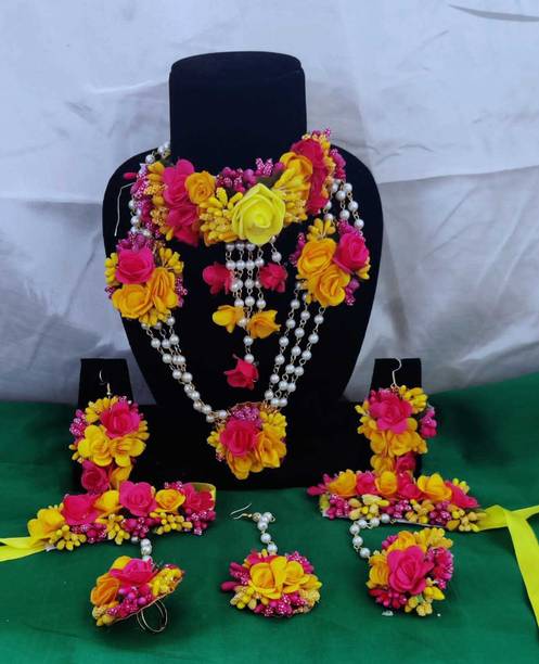 Paladiya Krafts Fabric, Paper Multicolor Jewellery Set