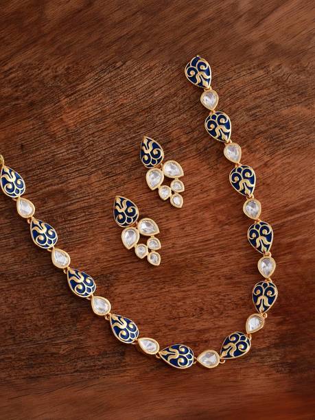 Brass Gold-plated Gold, Blue Jewel Set