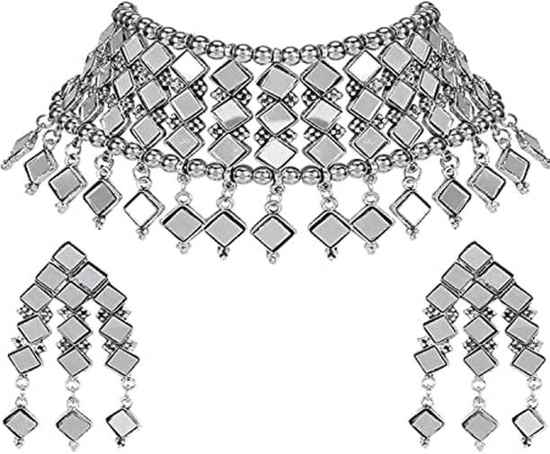 ICONIC DEEVA Alloy Silver Jewellery Set