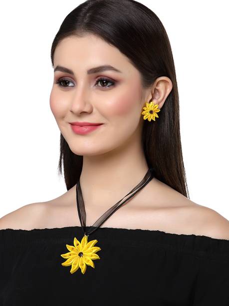Anekaant Paper Yellow, Black Jewellery Set