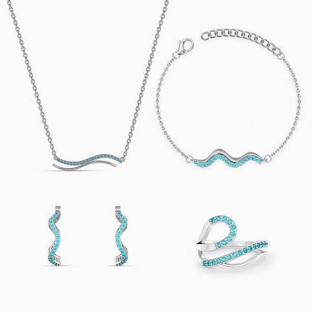 Sterling Silver Rhodium Silver Jewel Set